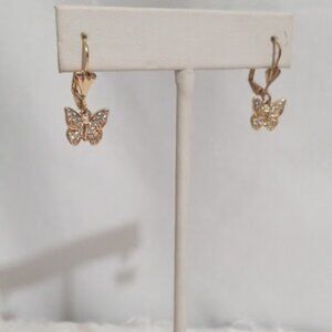 Goldplated butterfly hoop earrings